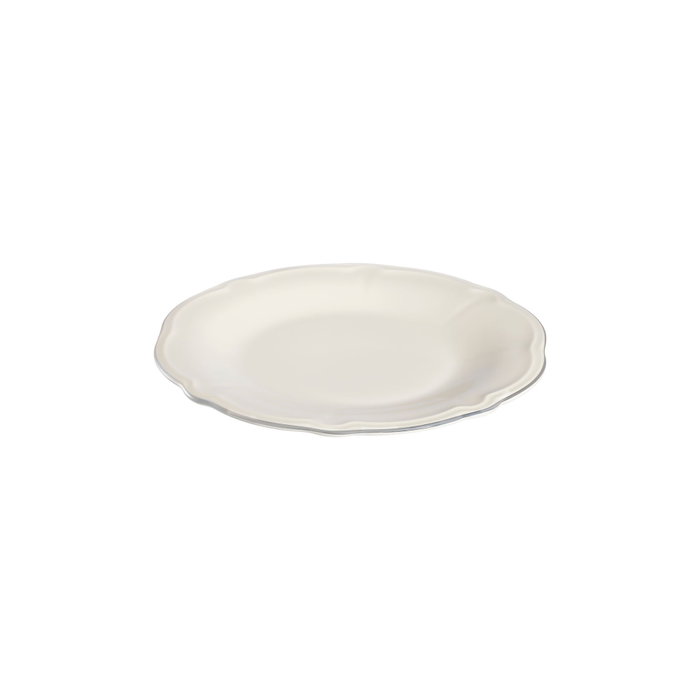 Hermia Platin Yaldız Fulya 53 YTKM Juego de Cena de Porcelana Blanco y Plata